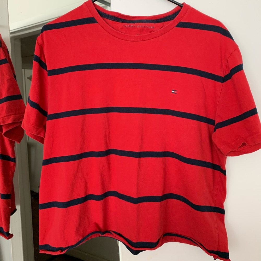 Tommy Hilfiger Red and Black Stripe Shirt